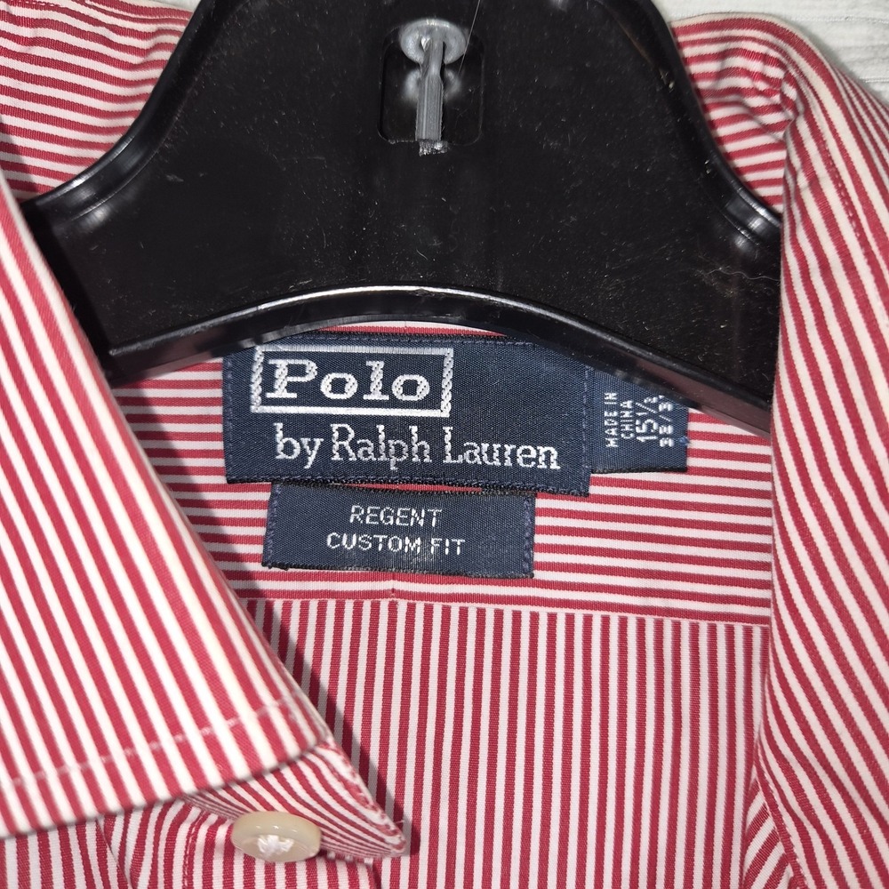 Polo Ralph Lauren Regent Custom Fit Stripe Button Down Shirt Red White Men's... - Picture 4 of 8
